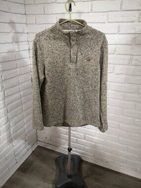 Beverly Hills Polo Club Men's Size Small Lt. & Dk. Grey 1/4 Zip w/ Snap Sweater
